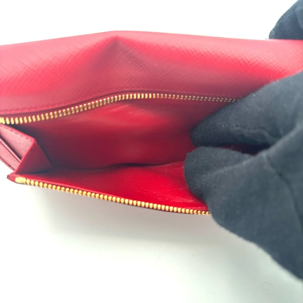 Prada Red Saffiano Leather Wallet - Picture 5 of 16